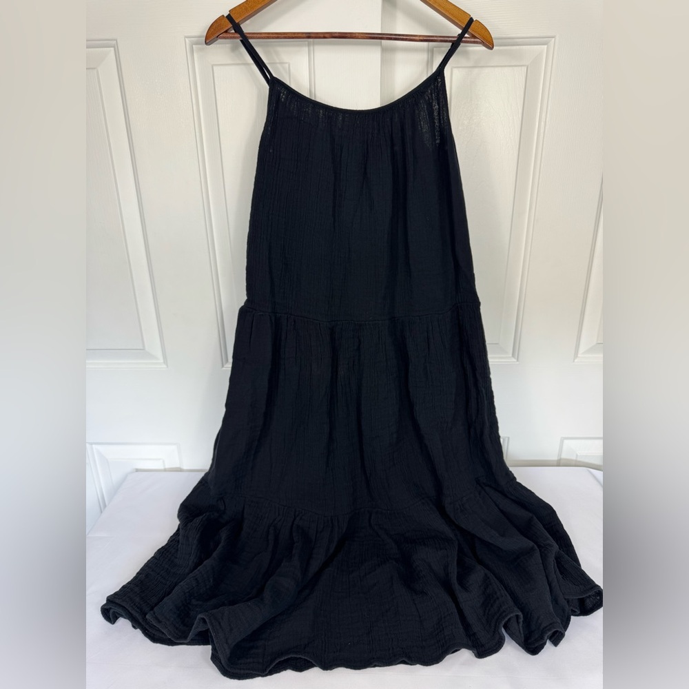 H&M Crinkled‎ Cotton Black Dress Women’s Size Small